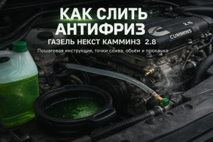 Как слить антифриз Газель Некст Камминз 2.8