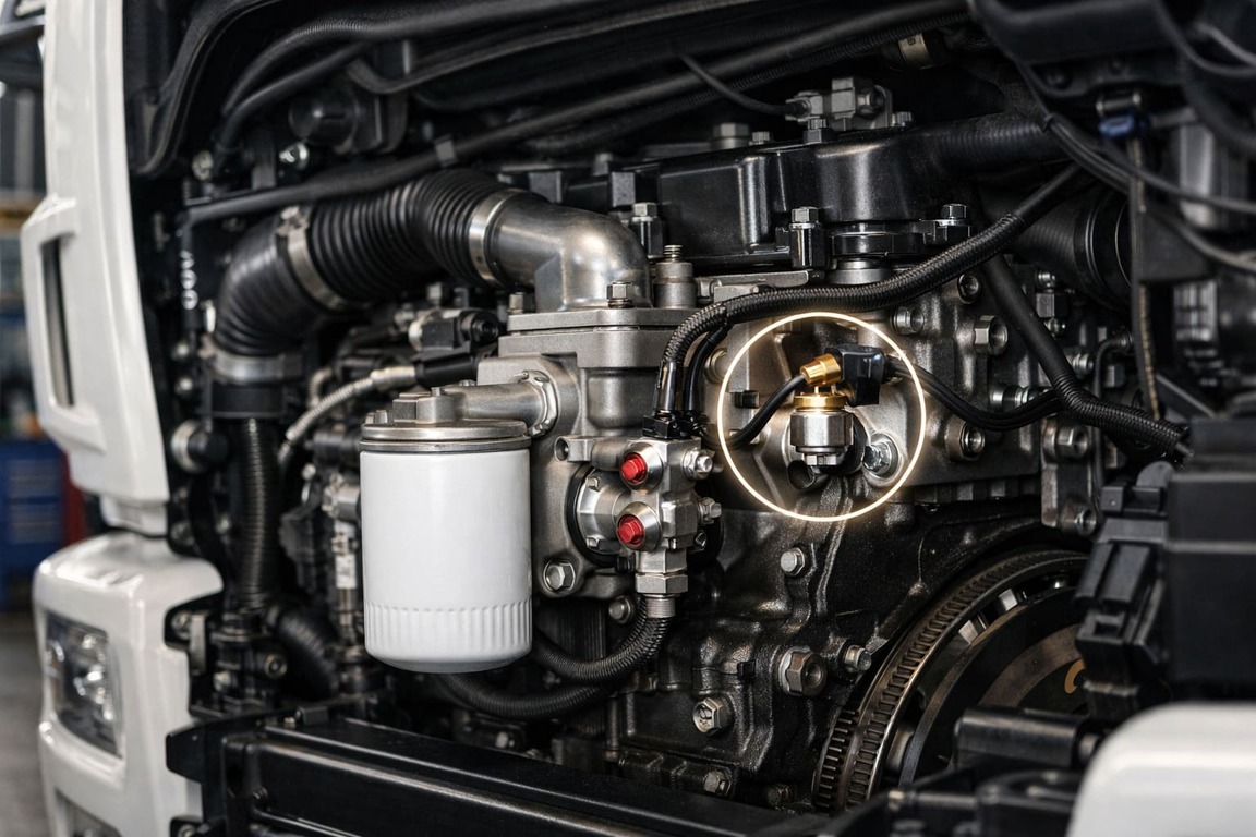 Где находится датчик давления масла КамАЗ Камминз